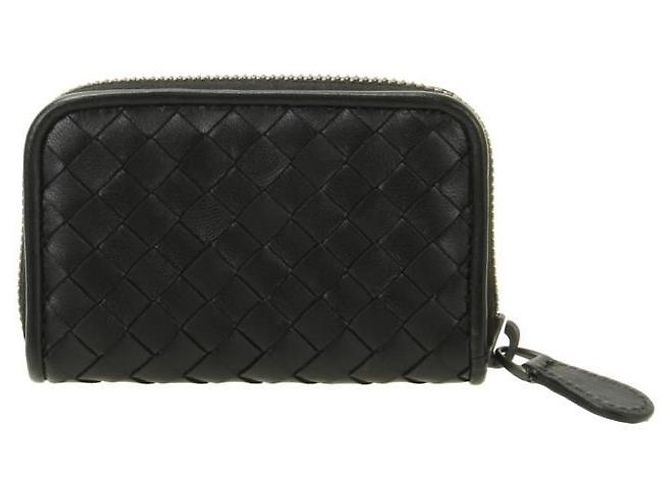 Bottega Veneta Tarjetero con cremallera Intrecciato Negro - vista 3