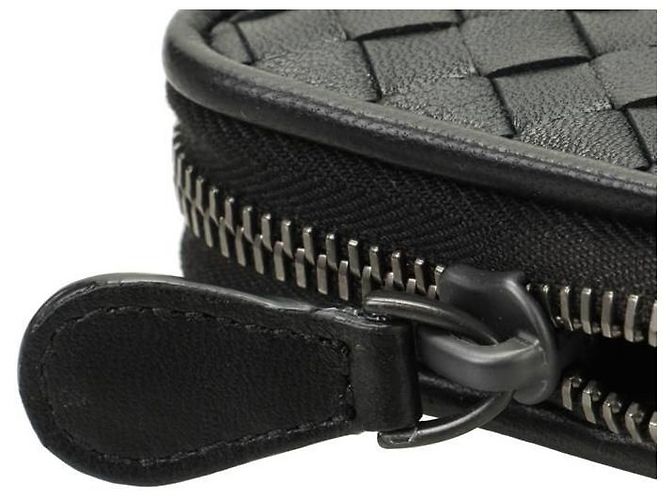 Bottega Veneta Tarjetero con cremallera Intrecciato Negro - vista 8