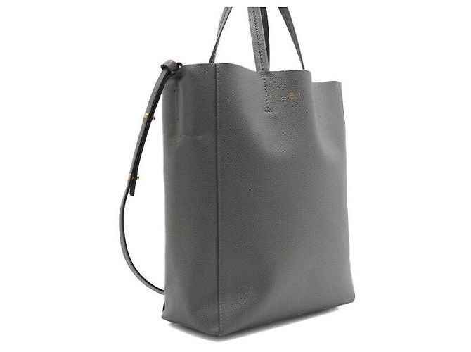 Céline Vintage Vertikaler Cabas Tote Bag und Schultertasche Braun - Ansicht 3