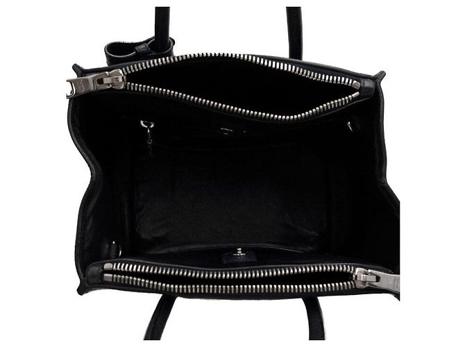 Prada Tote e borsa a tracolla in vitello laccato nero - vista 5
