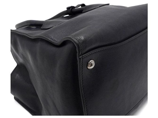 Prada Tote e borsa a tracolla in vitello laccato nero - vista 8