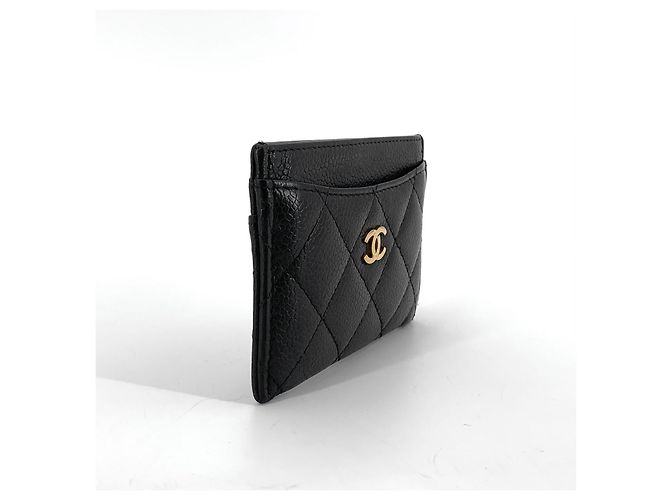 Chanel Klassischer Caviar Kartenhalter vergoldet mit Kartenfächern Schwarz - Ansicht 5
