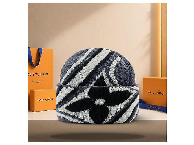 Louis Vuitton Graphic Flower Beanie Schwarz - Ansicht 3