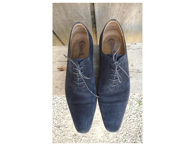 Autre Marque Scarpe Oxford Carvil in Camoscio Blu Navy Blu scuro - vista 2