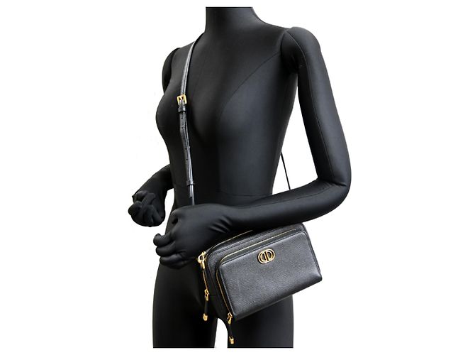 Borsa a Spalla Caro Double Christian Dior Nero - vista 9