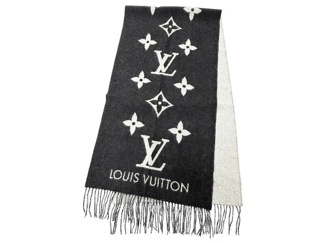 Stola in cashmere Louis Vuitton Marrone Nero - vista 3