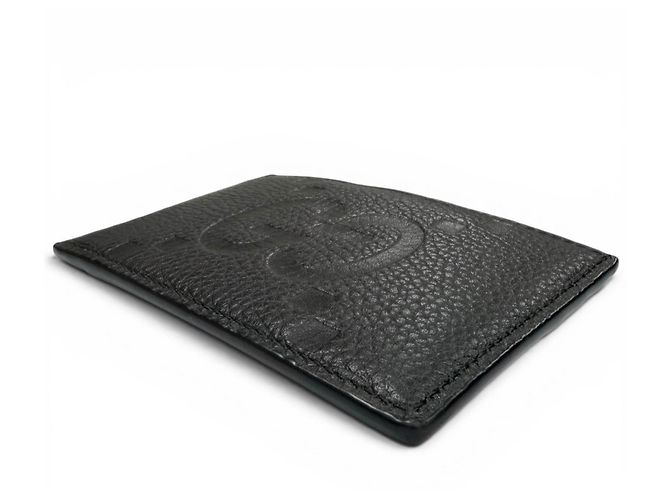 Gucci Black Grain Leather Maxi GG Card Case - view 4