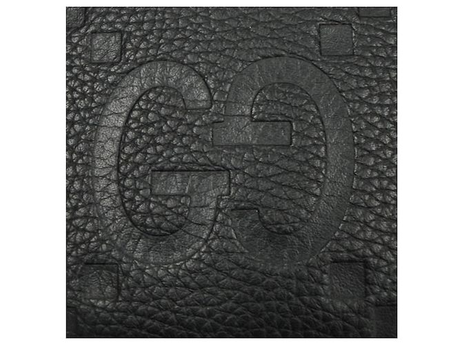 Gucci Black Grain Leather Maxi GG Card Case - view 6