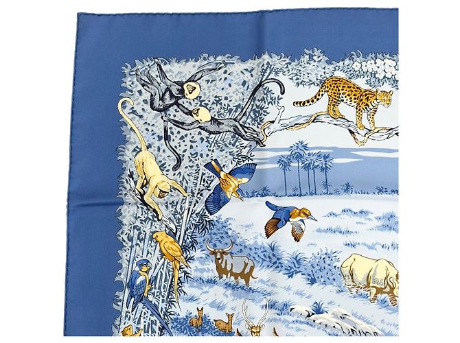 Hermès Hermes La Trêve de L'Eau Seidentuch Blau Mehrfarben - Ansicht 3