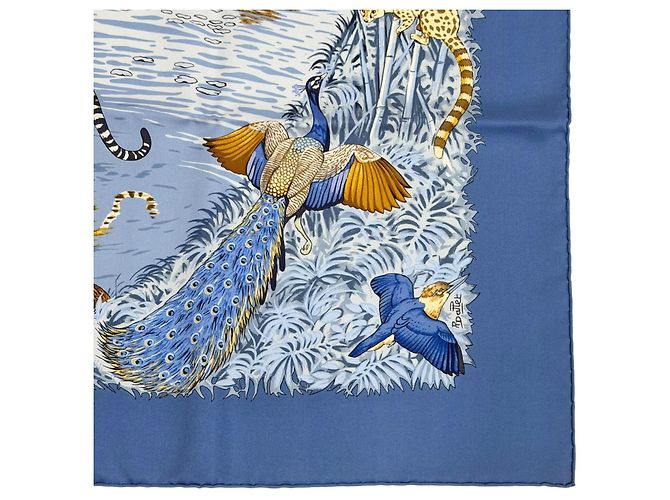 Hermès Hermes La Trêve de L'Eau Seidentuch Blau Mehrfarben - Ansicht 6