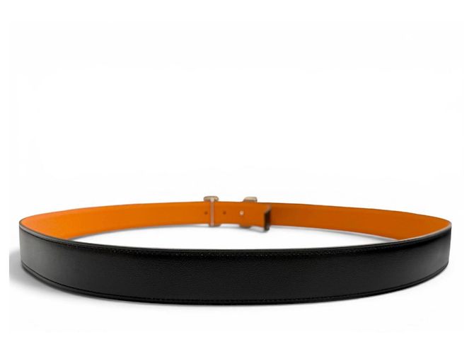Hermès Hermes Constance Pegasus Reversible Belt Black Orange - view 3