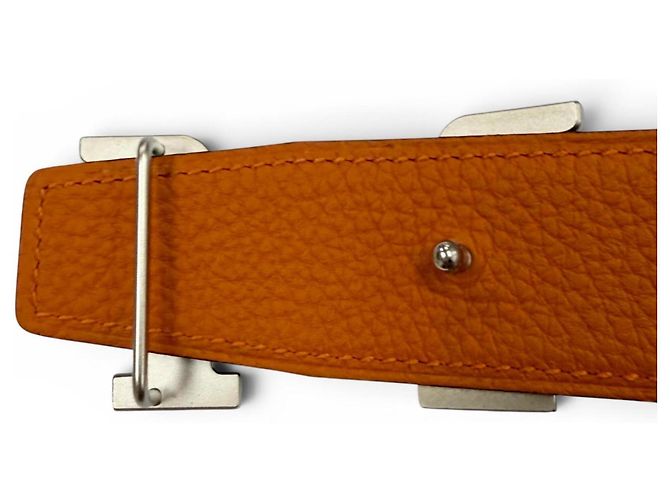 Hermès Hermes Constance Pegasus Reversible Belt Black Orange - view 5