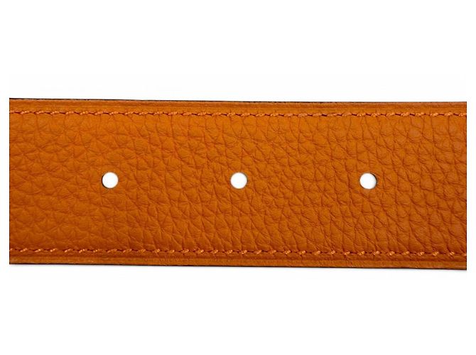 Hermès Hermes Constance Pegasus Reversible Belt Black Orange - view 7