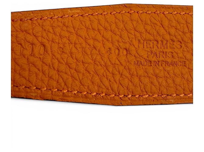 Hermès Hermes Constance Pegasus Reversible Belt Black Orange - view 8