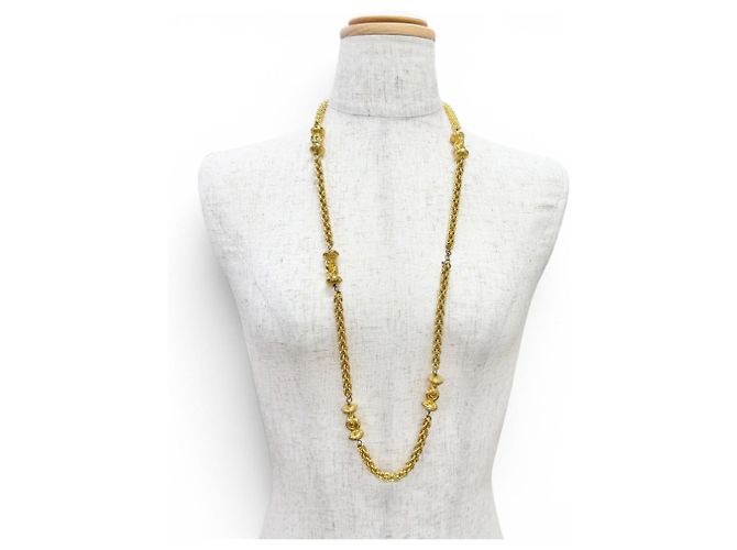 Collana a catena lunga Chanel Vintage GP Coco Mark D'oro - vista 3