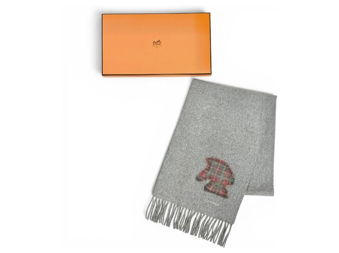 Stola in cashmere e lana Highlands di Hermès Marrone - vista 2