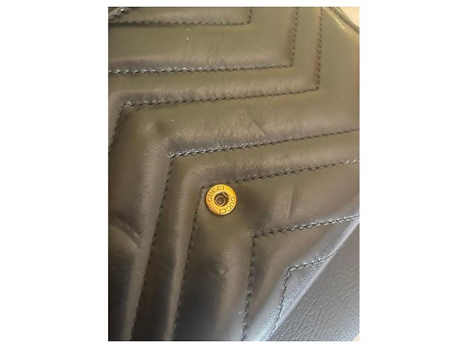 Gucci Marmont Borsa a Tracolla in Pelle Nera Nero - vista 9