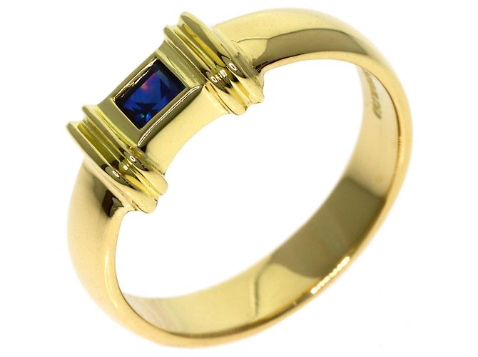 Anello stacking Tiffany & Co. in oro giallo 18K con zaffiri - vista 2