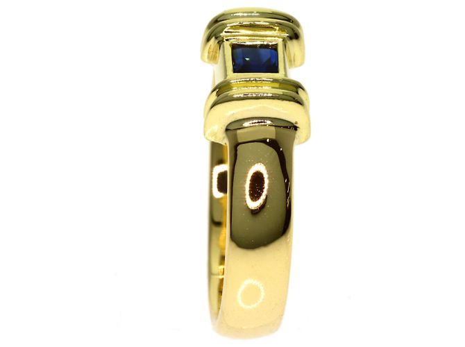 Anello stacking Tiffany & Co. in oro giallo 18K con zaffiri - vista 3
