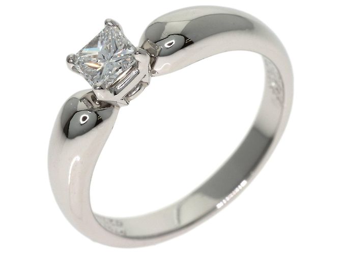 Van Cleef & Arpels Platinring mit quadratischem Princess-Schliff Diamanten - Ansicht 2