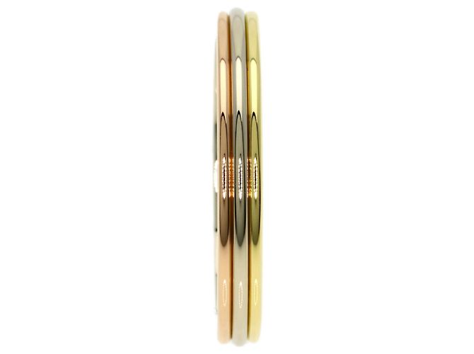 Anello a fascia in oro 18K tricolore Cartier - vista 3