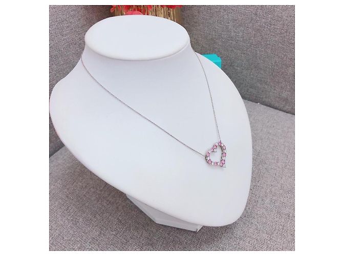 Tiffany & Co. Collana Cuore Zaffiri Rosa e Diamanti Bianco - vista 7