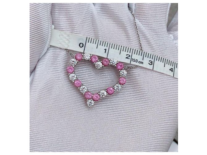 Tiffany & Co. Collana Cuore Zaffiri Rosa e Diamanti Bianco - vista 8