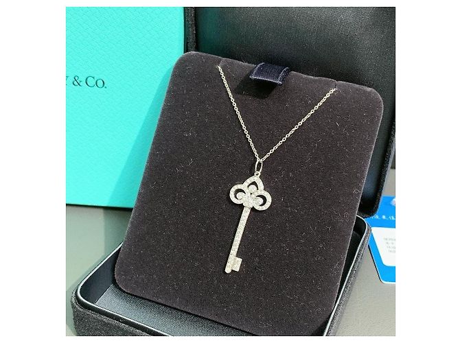 Tiffany & Co. Diamant Schlüssel Halskette Silber - Ansicht 2