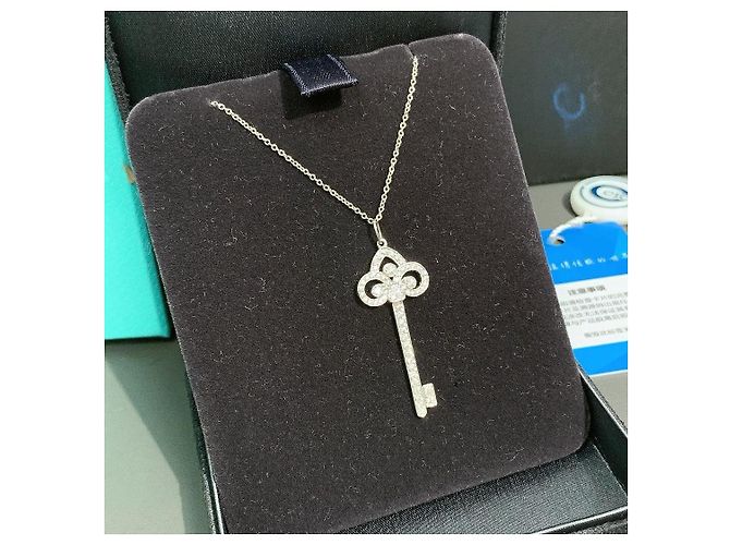 Tiffany & Co. Diamant Schlüssel Halskette Silber - Ansicht 3