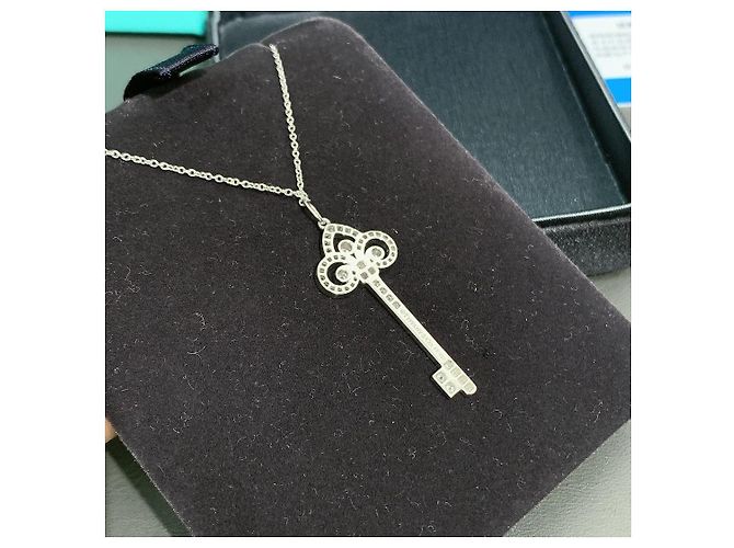 Tiffany & Co. Diamant Schlüssel Halskette Silber - Ansicht 4