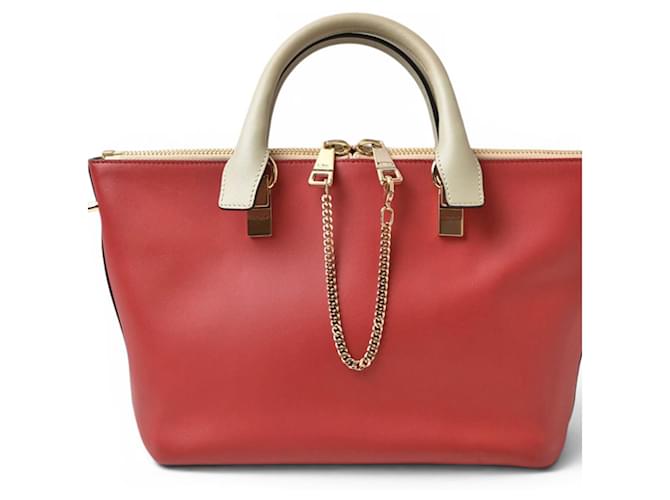 Chloé Baylee Ledertasche Rot Beige - Ansicht 2