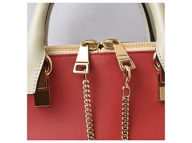 Chloé Baylee Ledertasche Rot Beige - Ansicht 6