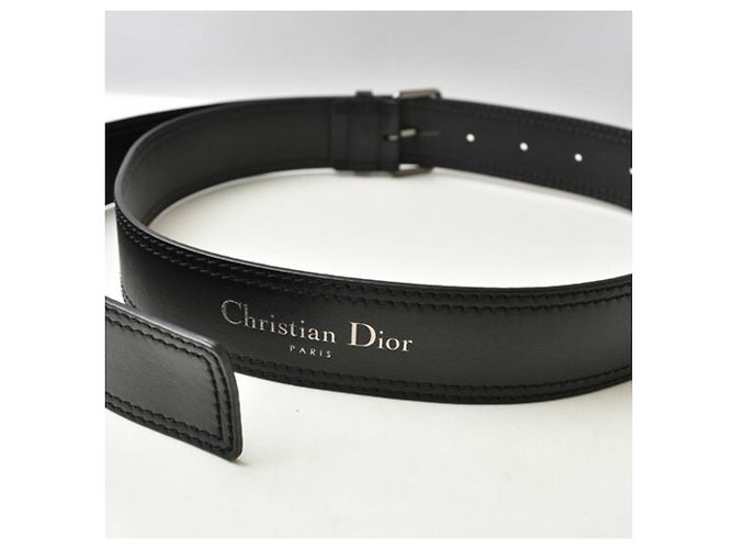 Cintura in pelle nera Christian Dior Nero - vista 10