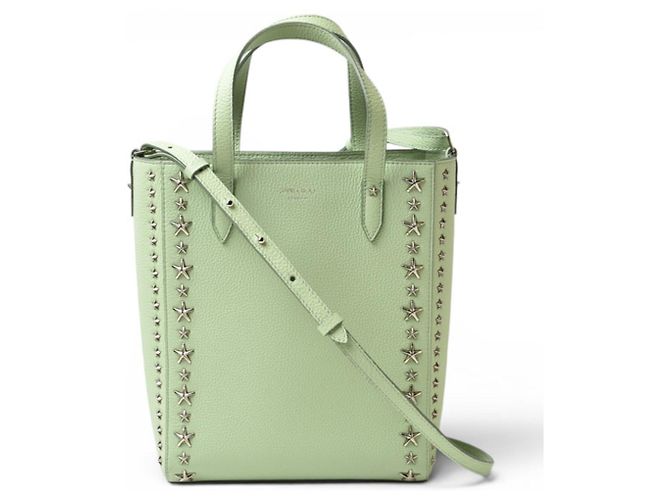 Borsa a tracolla in pelle Jimmy Choo Pegasi N S Peppermint con borchie a stella Verde - vista 2
