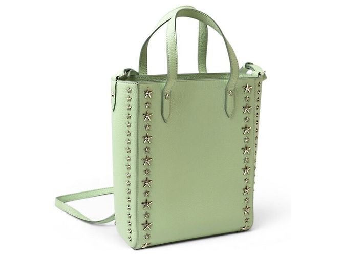 Borsa a tracolla in pelle Jimmy Choo Pegasi N S Peppermint con borchie a stella Verde - vista 5