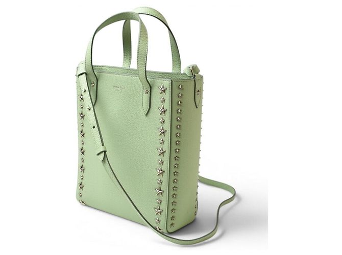 Borsa a tracolla in pelle Jimmy Choo Pegasi N S Peppermint con borchie a stella Verde - vista 6