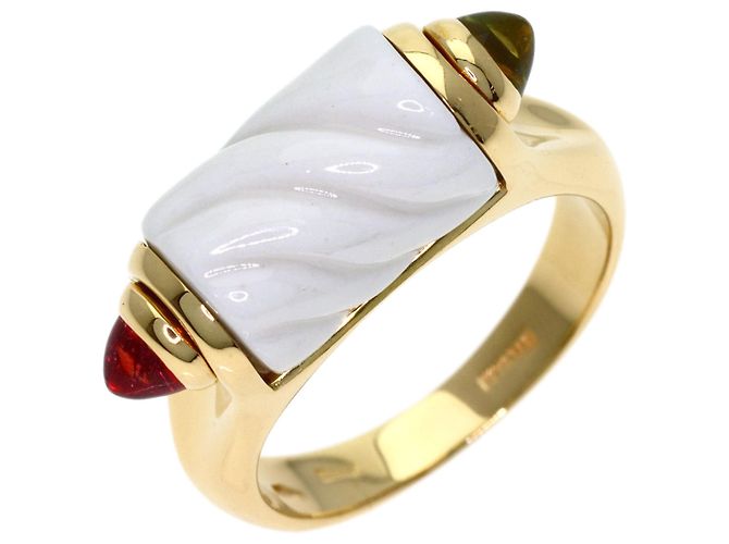 Bulgari Anello Bvlgari Tronchetto in peridoto e tormalina rosa, oro giallo 18K - vista 2