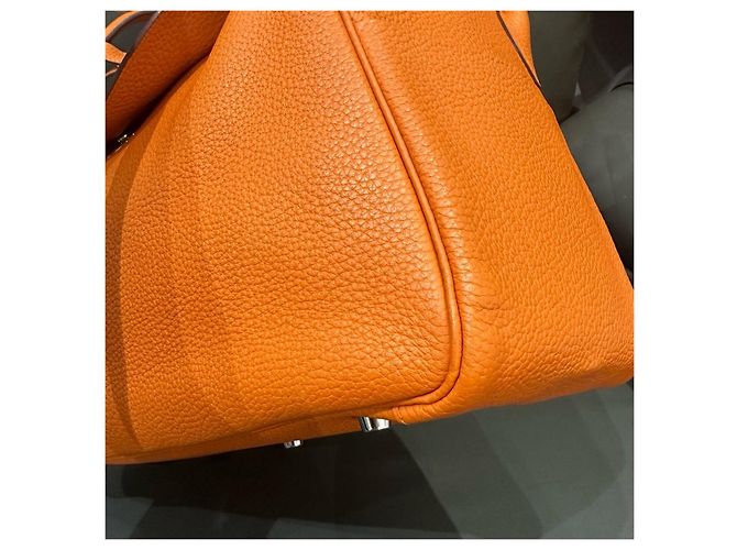 Borsa Hermès Lindy 30 in pelle Taurillon Clemence Arancione - vista 6