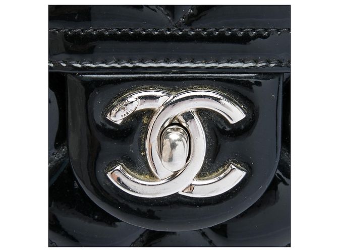 Chanel Black Small Quilted Patent Coco Shine Flap Preto - vista 5