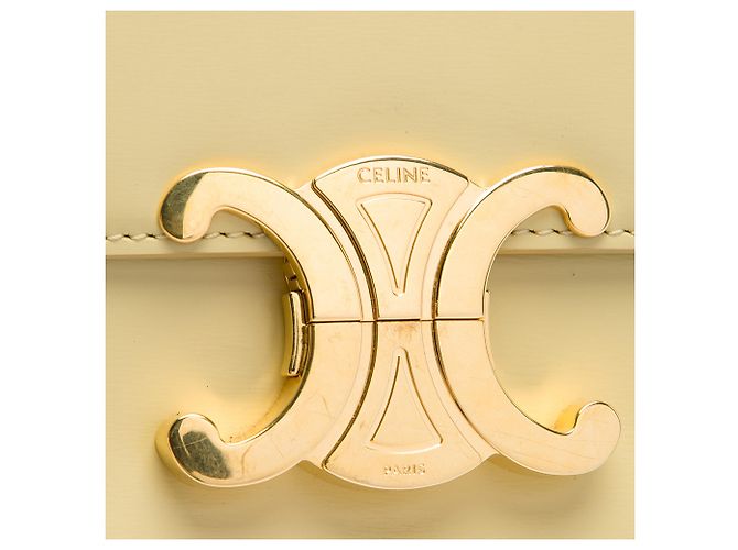 Céline Bolso de hombro Celine Yellow Shiny Calfskin Triomphe Claude Amarillo - vista 6
