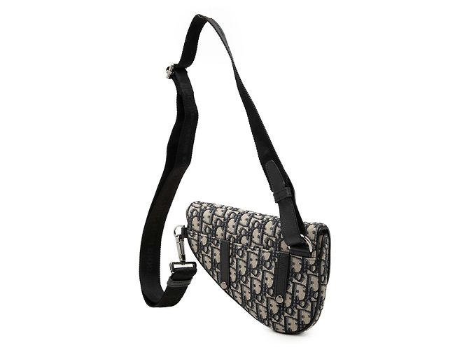 Borsa a cintura Saddle in tela Oblique blu di Dior Blu navy - vista 2