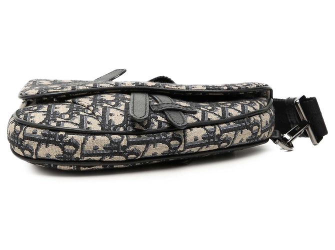 Borsa a cintura Saddle in tela Oblique blu di Dior Blu navy - vista 3