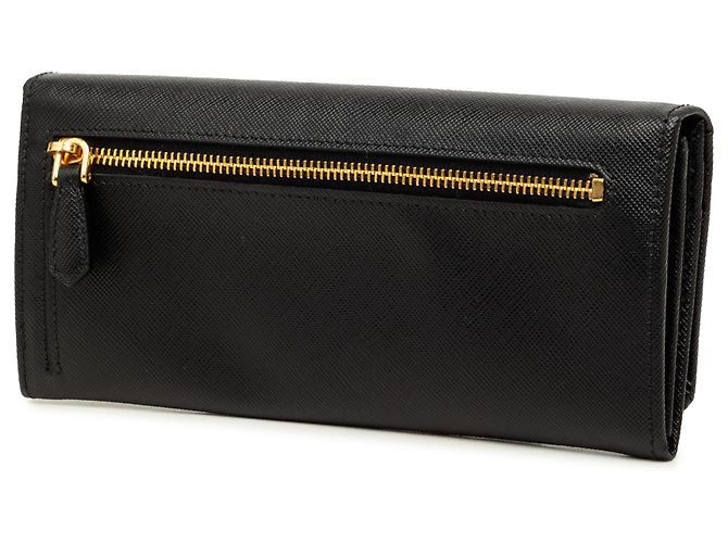 Prada Black Saffiano Lux Bow Continental Wallet - view 2