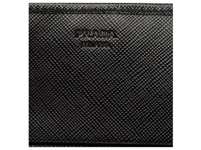 Prada Black Saffiano Lux Bow Continental Wallet - view 6