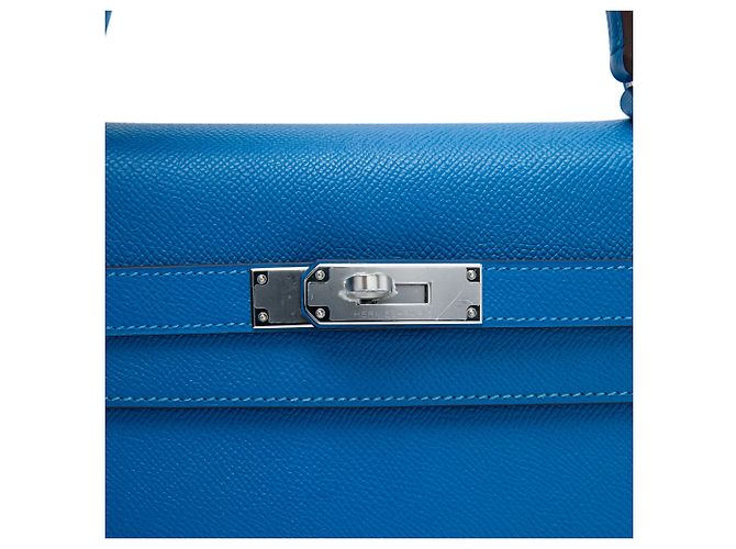 Hermès Blue Epsom Kelly II Sellier 35 - vista 5