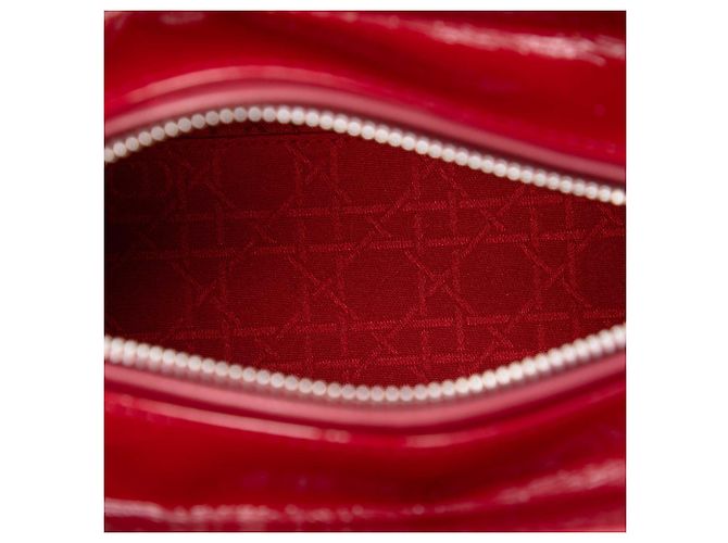 Lady Dior Cannage Dior rot Lackleder Medium Bordeaux - Ansicht 4