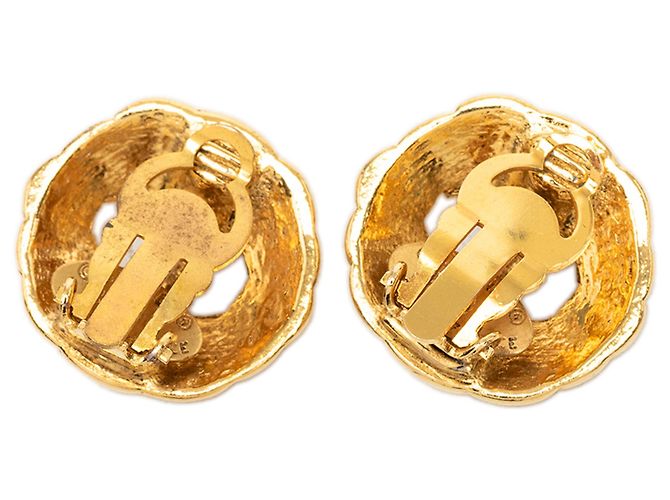 Orecchini a cerchio Chanel Gold CC placcati in oro D'oro - vista 2