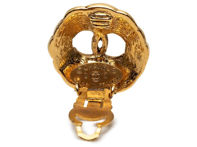 Orecchini a cerchio Chanel Gold CC placcati in oro D'oro - vista 3
