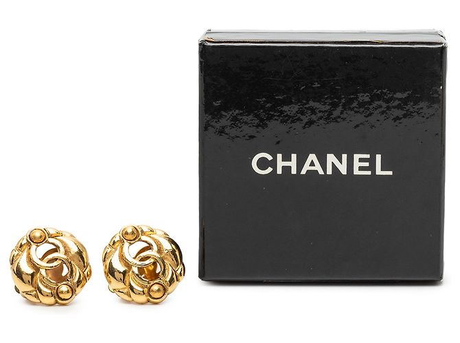 Orecchini a cerchio Chanel Gold CC placcati in oro D'oro - vista 4