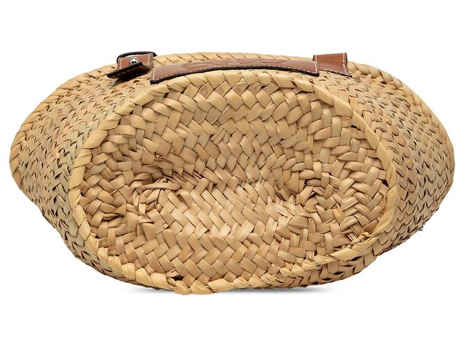 Borsa Tote LOEWE Beige Small Raffia Anagram - vista 3